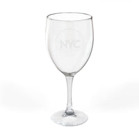 Bright Lights NYC Engraved Wine Glass