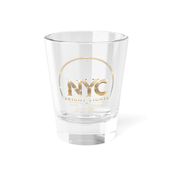 Bright Lights NYC Gold Emblem Shot Glass
