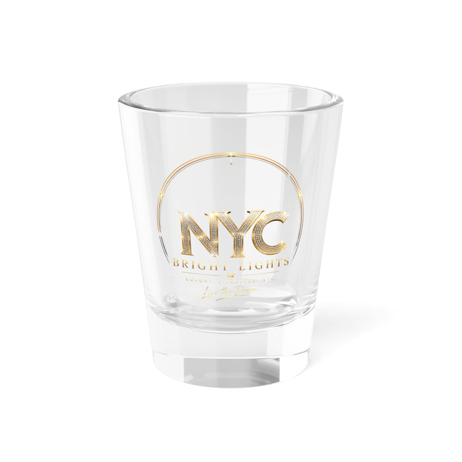 Bright Lights NYC Gold Emblem Shot Glass