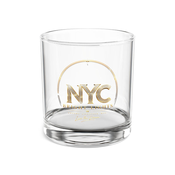 Bright Lights NYC Gold Emblem Rocks Glass