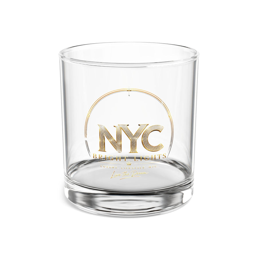 Bright Lights NYC Gold Emblem Rocks Glass