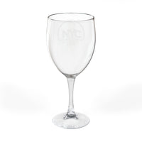 Bright Lights NYC Engraved Wine Glass